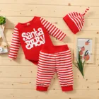 Мой первый Рождественский костюм для новорожденных мальчиков Рождественский костюм Санта-Клаус комбинезон + детские брюки + Искусственные осенние комплекты одежды