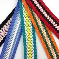 3 colors cotton rope braided webbing 4cm width thick cotton webbing fabric for girdle bag hat sell it by yard