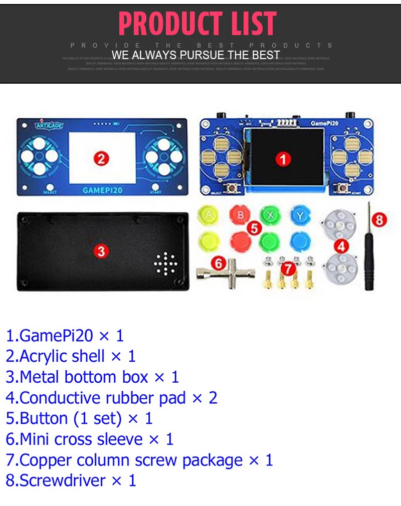 Дополнение GamePi20 для Raspberry Pi Zero для сборки плеера GamePi20, портативная мини-игровая консоль, шляпа с 2,0 дюймовым ips дисплеем
