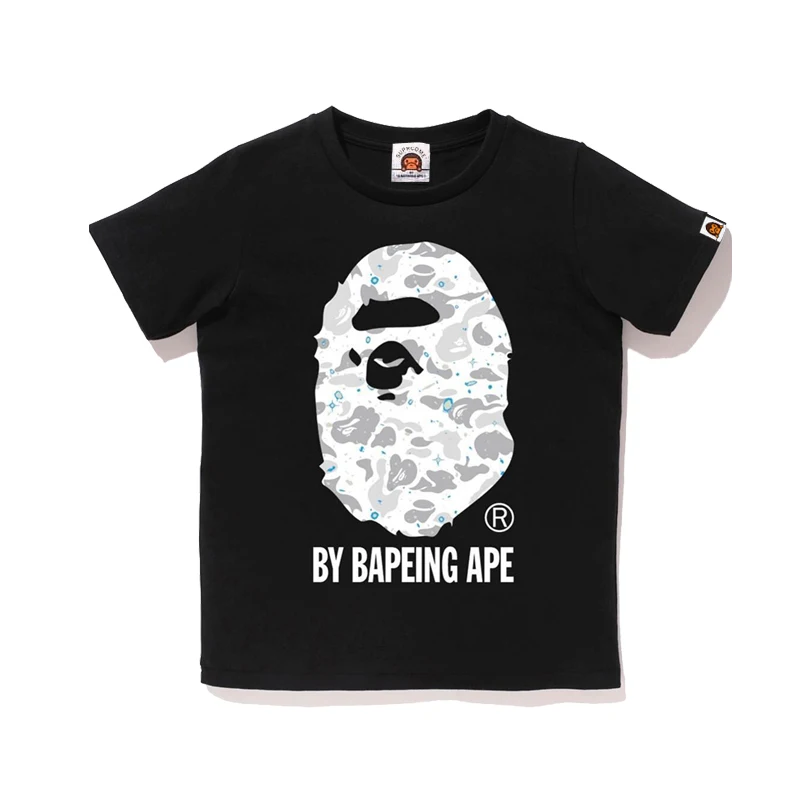 

Baby Milo Luminous ape Head Tshirt Children Short sleeve T-shirt Mini Embrodery Kids Sweatshirt Child Sleeping Monkey Tees shirt