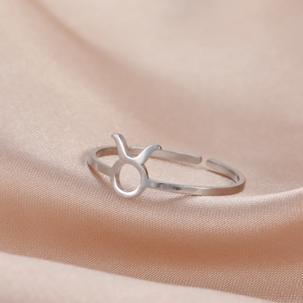 Teamer зодиакальное кольцо для женщин регулируемые минималистичные кольца на палец
