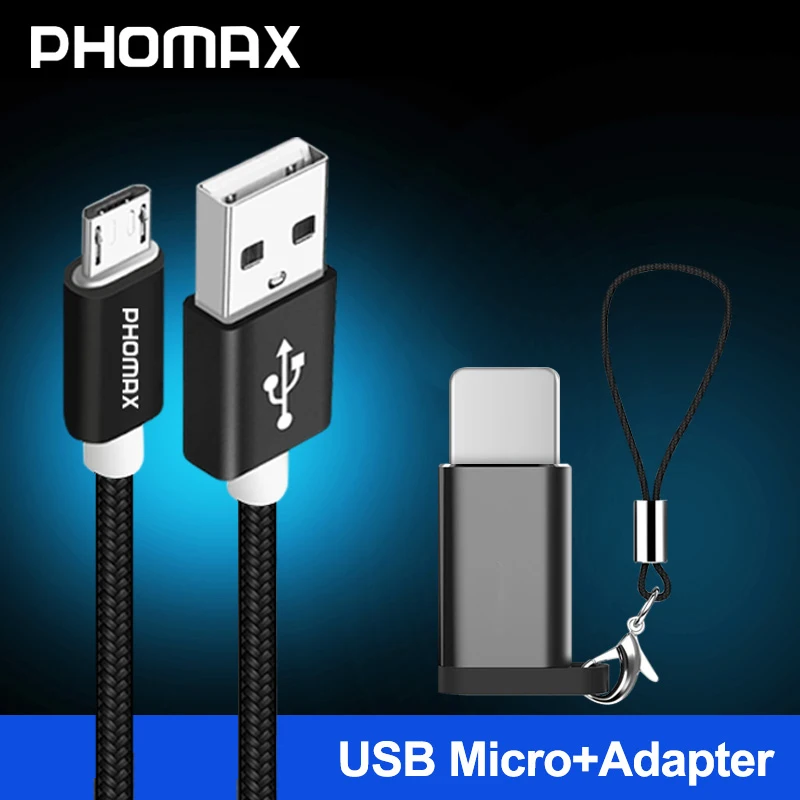 PHOMAX Micro USB кабель нейлоновый плетеный для синхронизации данных зарядное