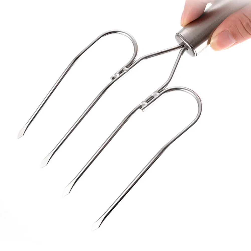 

Set of 2 Stainless Steel Multi-head Turkey Fork Grill with Barbecue Fork Steak Fork Sturdy Barbecue and Thanksgiving Turkey Fork
