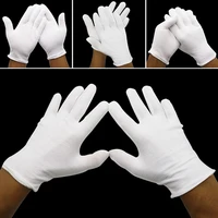 1pair cotton white work gloves for men women dry hands gloves breathable lightweight ceremonial jewelry inspection gloves unisex