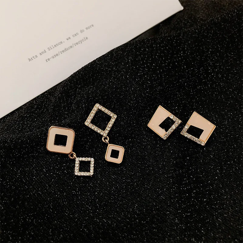 TEH корейские модные нерегулярные полые кристаллы Серьги гвоздики для женщин