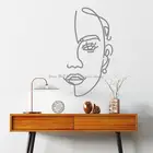 Женская абстрактная Настенная Наклейка с изображением лица, Современная Минималистичная прикроватная Спальня, домашняя линия, художественное украшение, Виниловая наклейка, подарок для девочки C15