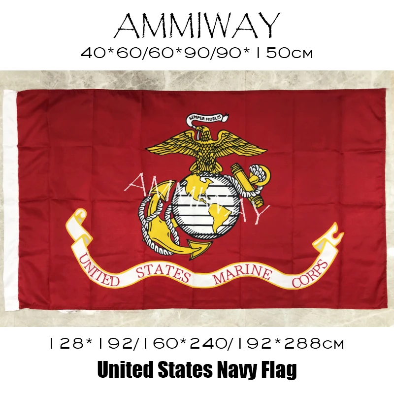 Флаги и баннеры с латунными люверсами AMMIWAY США темно-синий цвет - купить по