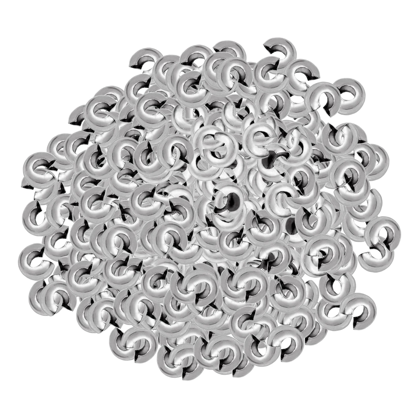 

200PCS Open Ball Crimp Bead Knot Cover Hide End Chain Bracelet Necklace DIY Jewelry Making Pendants Charms Earrings Findings