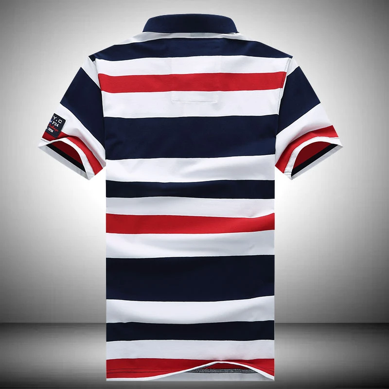 

Summer Men's Casual Breathable Striped Modal Short-Sleeve Lapel Embroidery Polo Shirt 2020 New Pure Cotton Fashion Shark Brand