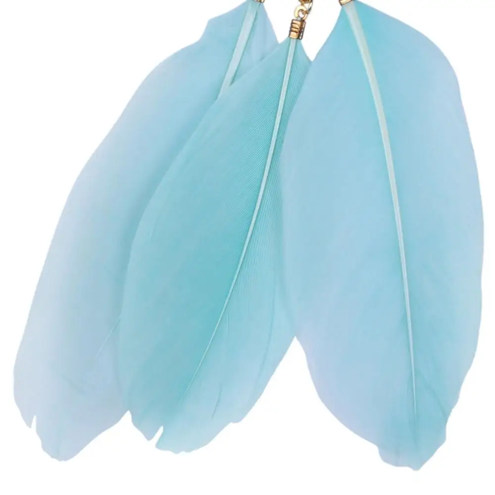 1 pair Fashion Ladies Charming 3-Pieces Feathers Drop Pendant Earrings Mint Green | Украшения и аксессуары