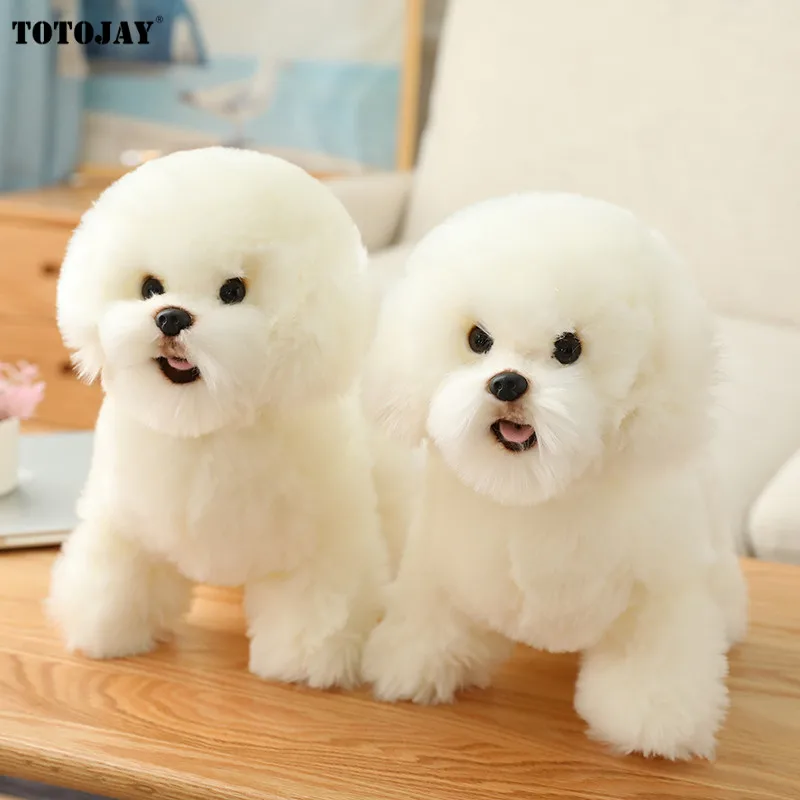 

High Quality Simulation Bichon Frise Dog Plush Toy Stuffed Korea Lifelike Pomeranian Dog Puppy Toy Home Decor Kids Brithday Gift