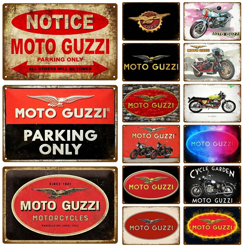 Винтажный настенный плакат Moto Guzzi для гаража металлическая вывеска винтажный