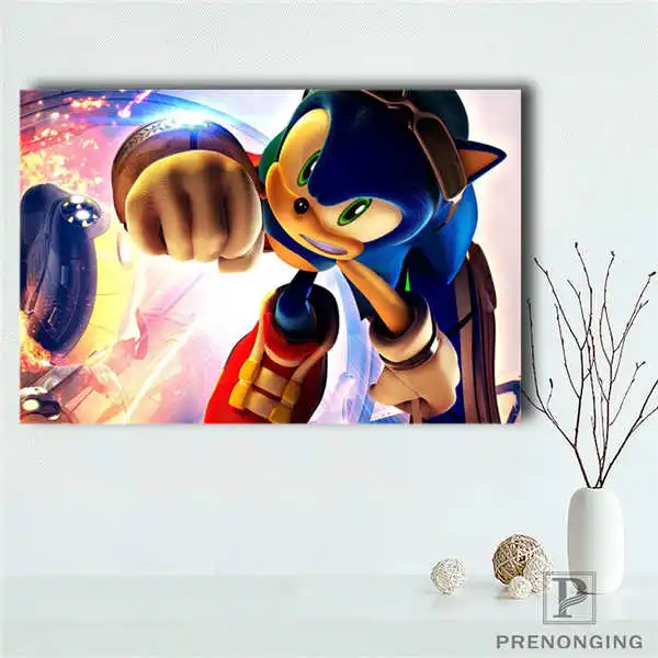 Sonic 3D украшение дома фильм холст для картины на индивидуальный заказ настенный Шелковый плакат ткань печать#191114-221 - Цвет: Черный