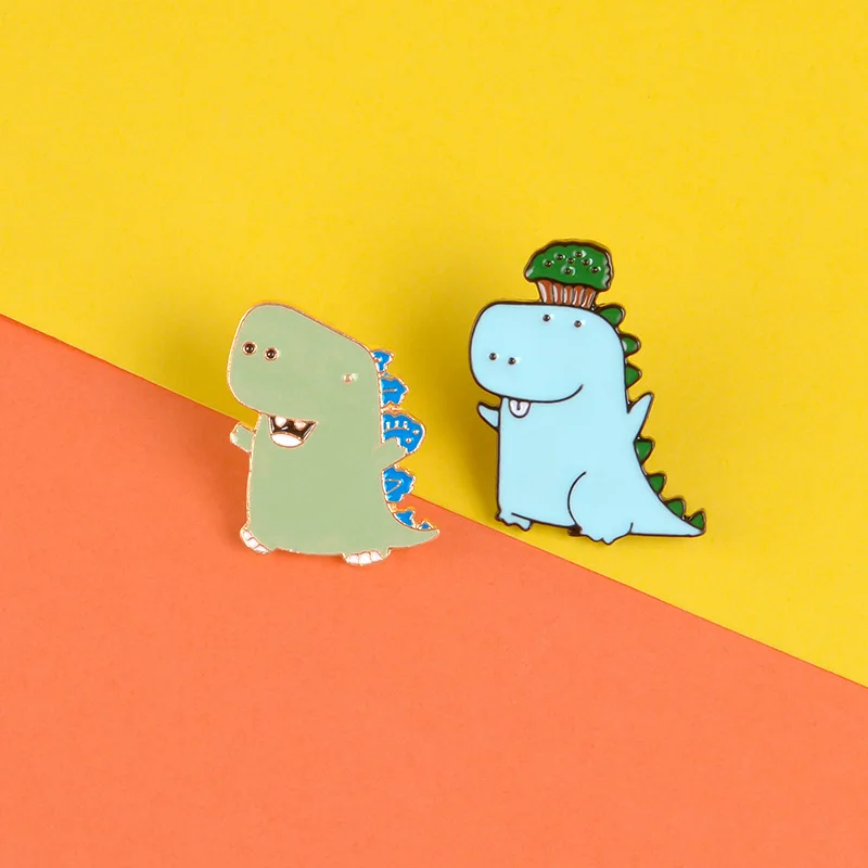 

Cute cartoon dinosaur enamel brooch cute dinosaur decoration badge denim bag lapel pin fun jewelry accessory gift