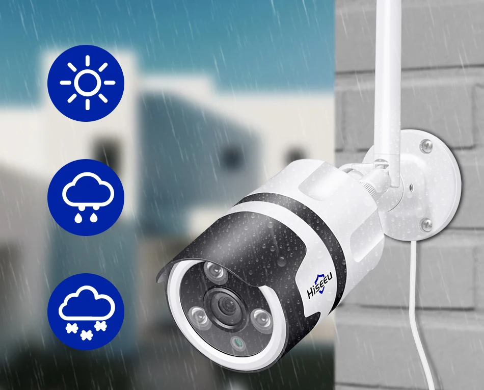 Hiseeu wifi уличная IP камера 1080P 720P Водонепроницаемая 2.0MP беспроводная камера безопасности металлическая двухсторонняя аудио TF карта Запись P2P пуля
