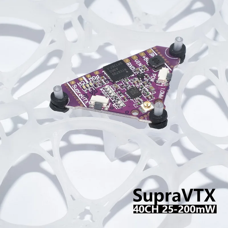 

25X25mm Supra-VTX 5.8G 40CH 25mW 100mW 200mW Adjustable Video Transmitter VTX for FPV Racing Tinywhoop Micro Drones DIY Parts