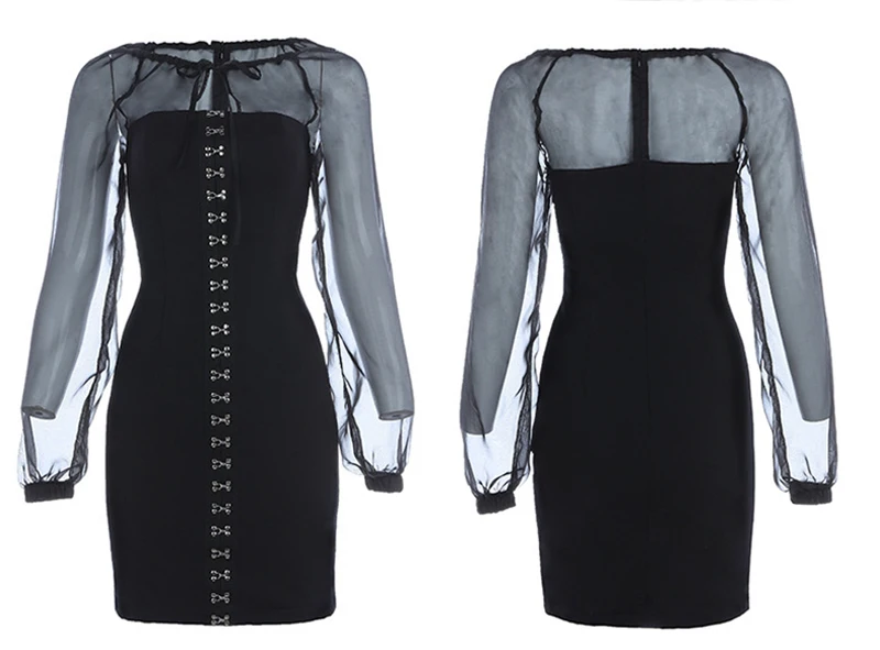 INDRESSME Новинка года Vestidos для женщин Sexy Глубокий V средства ухода за кожей Шеи Длинный кружевной рукав спинки выдалбливают кружево платье Вечерние клубн