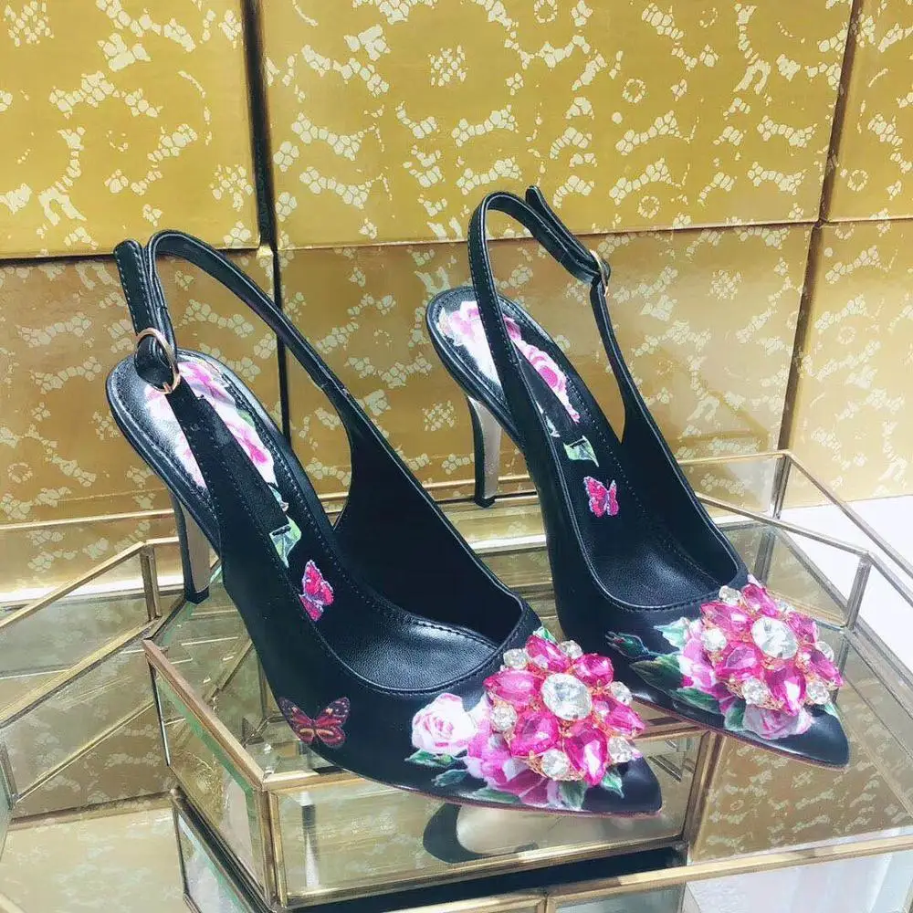 Женские босоножки на высоком каблуке праздничные туфли с принтом сандалии