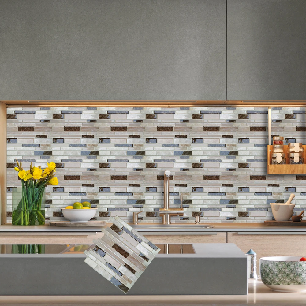 3D водонепроницаемые самоклеящиеся настенные Стикеры для кухни и ванной