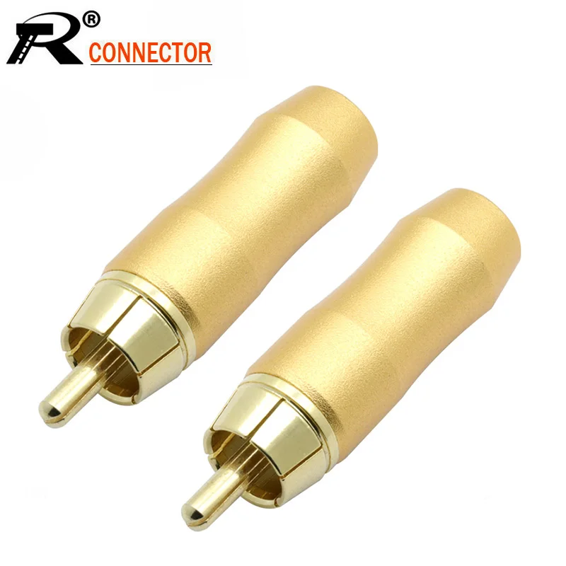 10 шт./лот алюминиевая трубка RCA штекер 24K позолоченный пайка RCA разъем провода аудио усилитель Разъем для динамиков