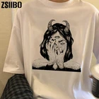 Женская футболка, винтажная веганская майка, женская одежда, крутые рубашки для девочек в стиле Харадзюку, футболка с коротким рукавом, одежда в стиле панк, футболки в стиле Харадзюку