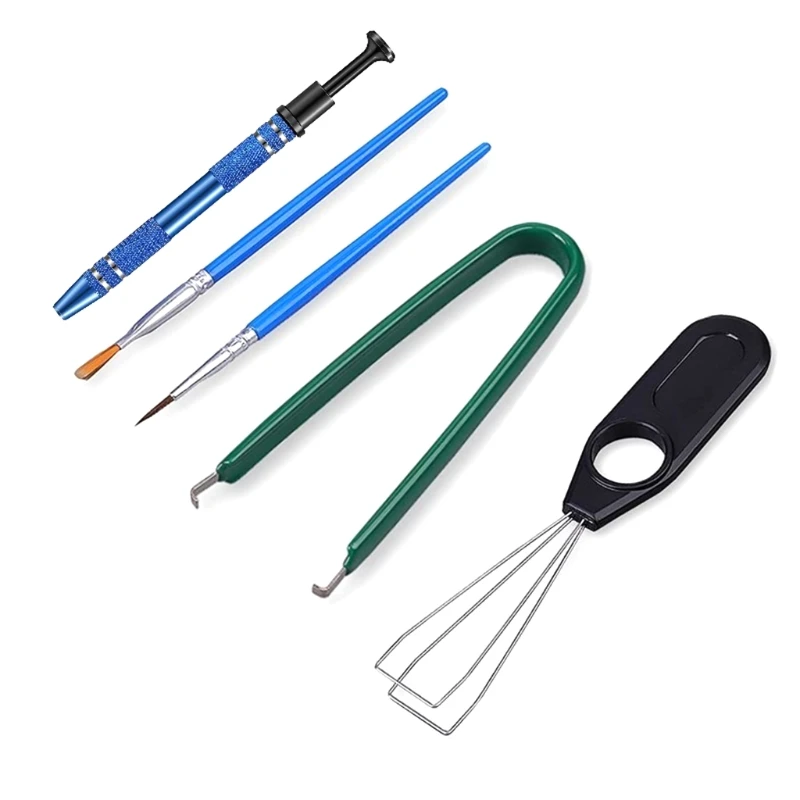 

Mechanical Keyboard Keycaps Puller Switch Stem Holder Gripper Tweezer Lubrication Brushes Kit for MX Switches 5 Pcs