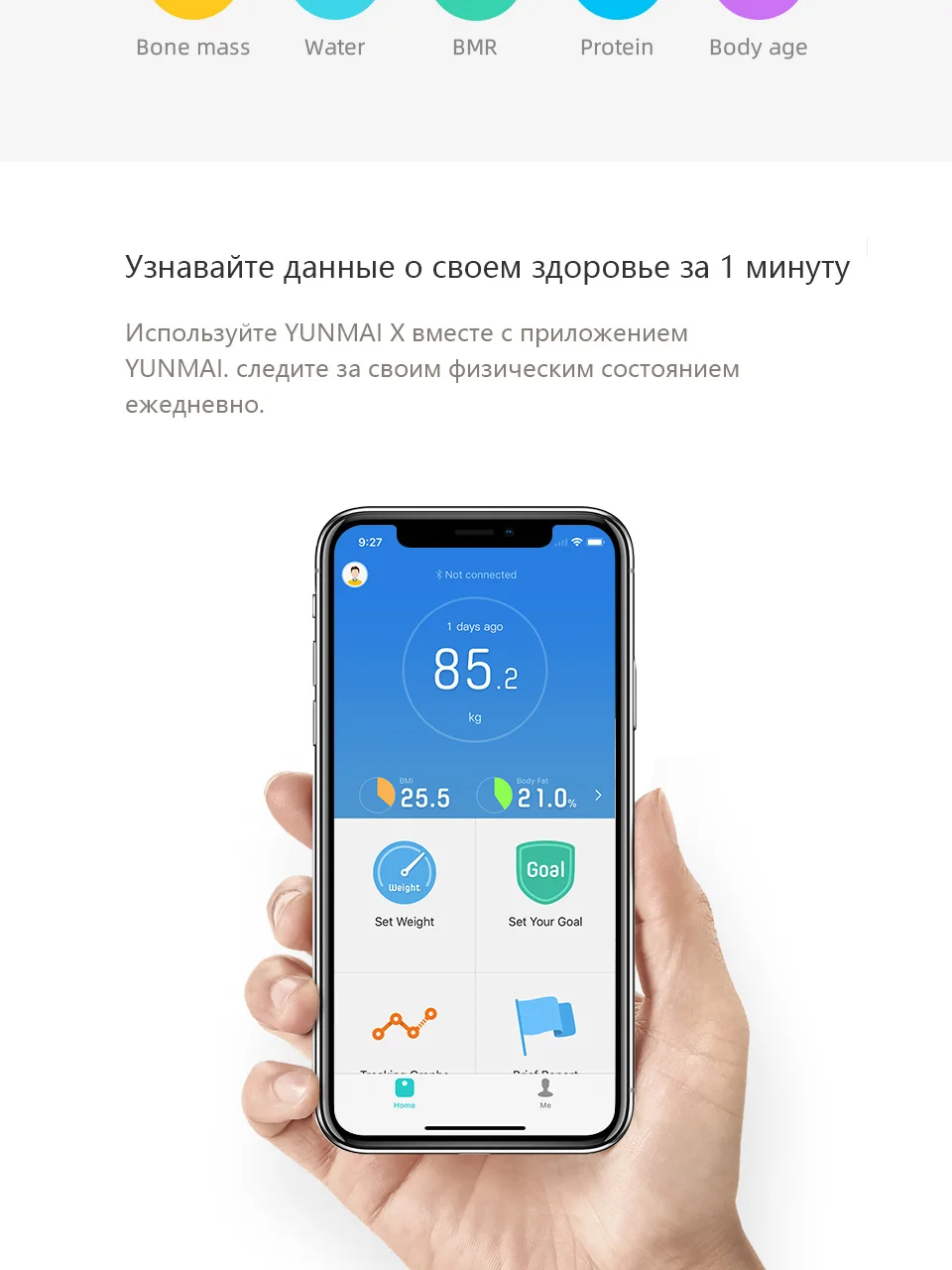 Умные весы YUNMAI X Body Composition Scale весы напольные