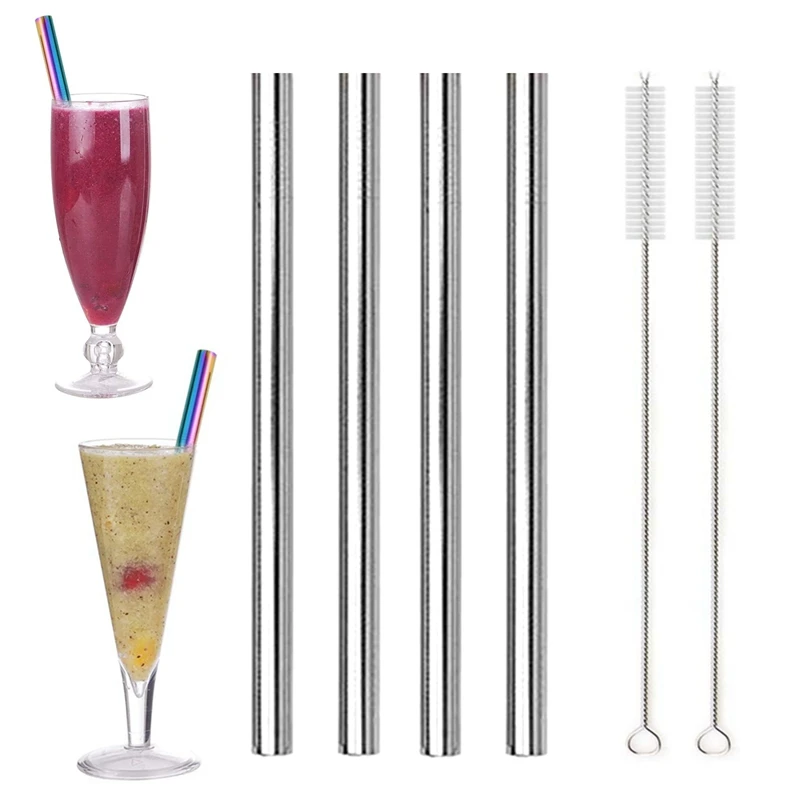 

12mm Boba Metal Straw Eco-friendly 304 Stainless Steel Straws Set Reusable Drinking Straw for Bubble Tea Milkshake Bar Accessory