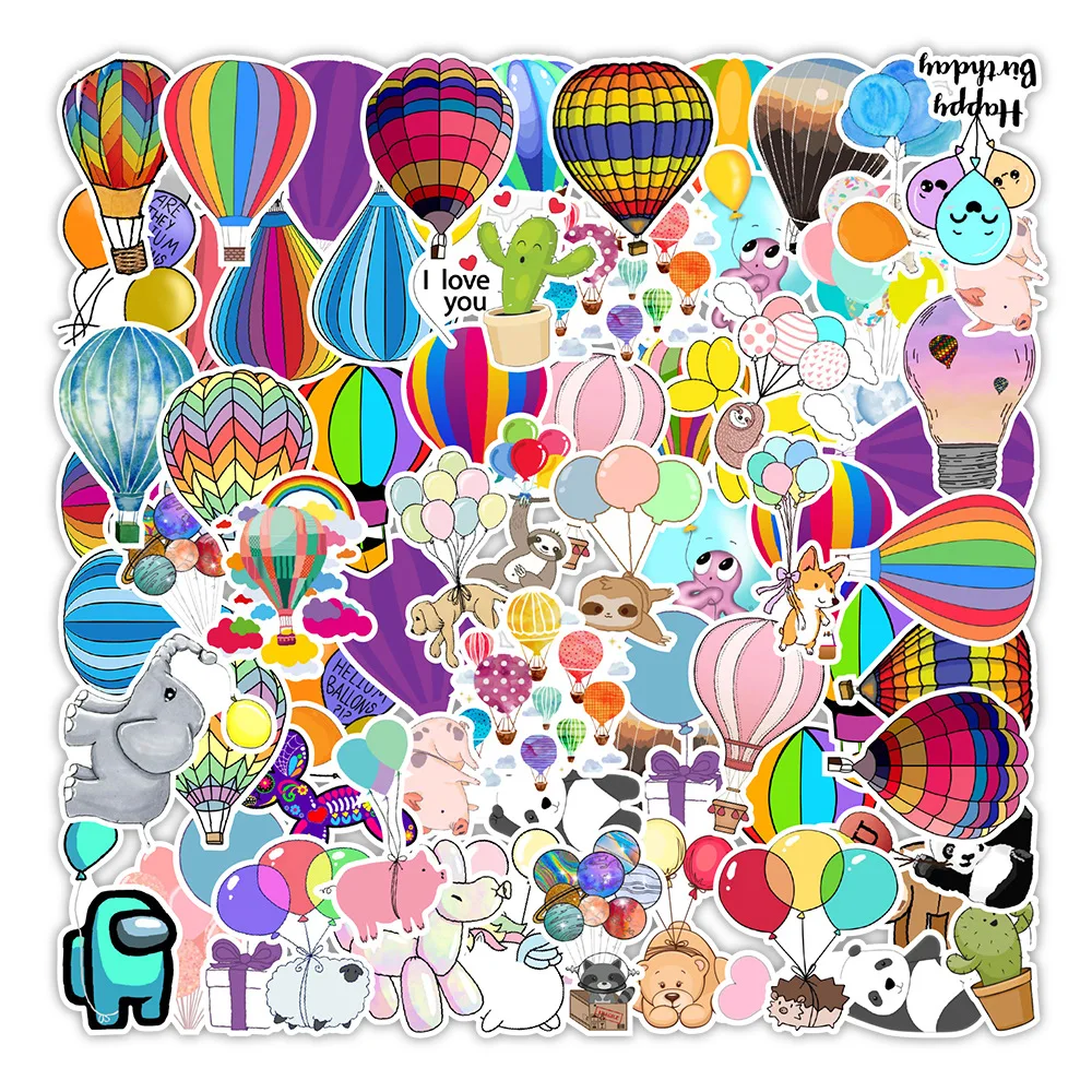

10/50Pcs/pack World Famous Sports Hot Air Balloon Cartoon Stickers for Skateboard Laptop Suitcase Helmet Guitar Decal Phone Gift