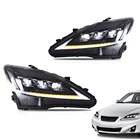 Фары в сборе для Lexus IS250IS300IS350 2006-2012, прозрачные последовательные Поворотные передние фары, автомобильные аксессуары