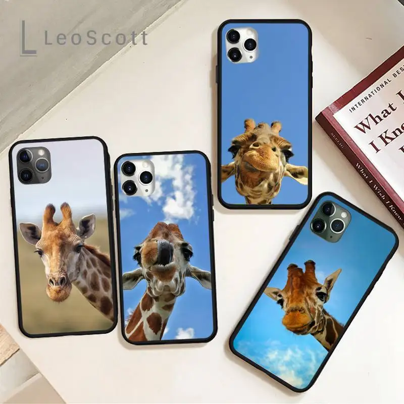 

giraffe animal cute lovely Phone Case for iPhone 11 12 pro XS MAX 8 7 6 6S Plus X 5S SE 2020 XR Soft silicone