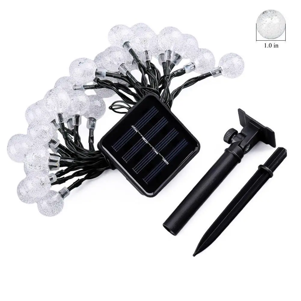 

Christmas Crystal Ball Solar LED Light Outdoor 50 10m Waterproof String Lamp Fairy Lamps Garlands for fairy Garden Decoration