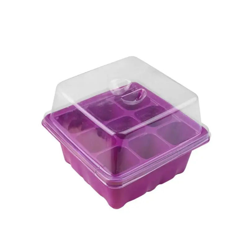 

1PC Plant Seedling Box 9 Grids Grow Box Plastic Nursery Pots Reusable Transparent Planting Tray With Drain Hole Garden Supplies