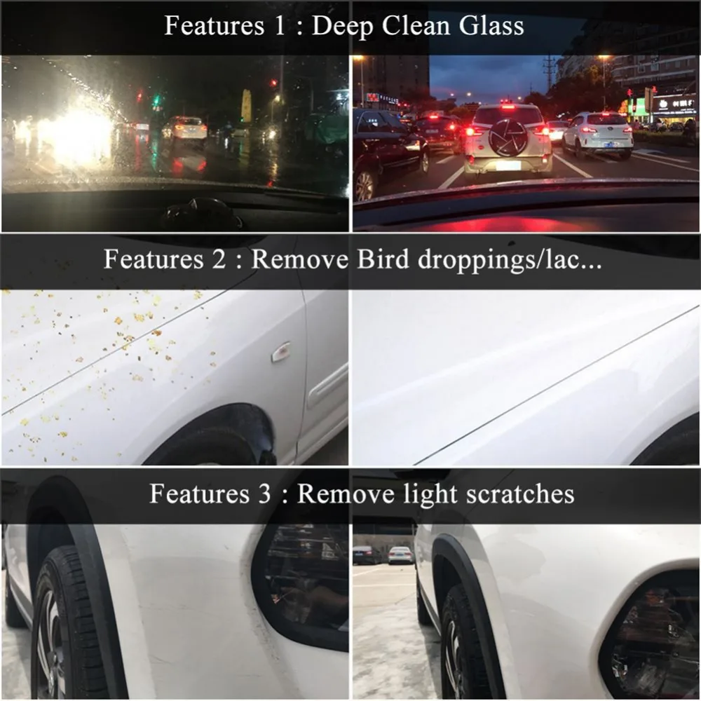 1pc Car Glass Oil Film Scratch Removing Cleaning Washing Sponge Removed Dirt Scratches Grease Resins Repair Universal | Автомобили и
