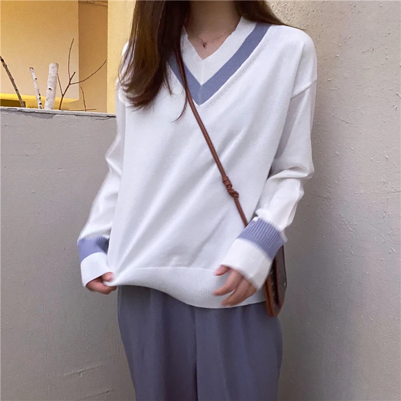 

New Winter Sweater Women Contrast And Lazy Pattern Forest Slim All-Match Fashion Pullover Knitted Soft Warm