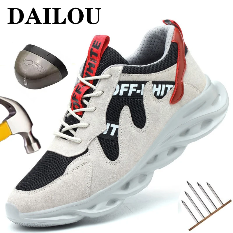 

Work Safety Shoes Men Lightweight Breathable Soft Comfortable Steel Toe Work Shoes Anti-smashing Puncture Proof Wearable Shoes