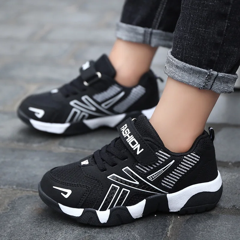

Kushyshoo kids shoes 2021 new mesh breathable non-slip hook&loop sneakers fashion casual colorblock wear-resistant running shoes
