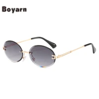 boyarn retro small oval sunglasses women vintage brand shades black red metal color sun glasses for female fashion designer