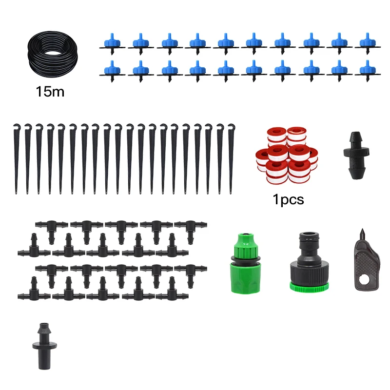 

Набор для полива цветов Pkydrip, ПВХ шланг 15 м «сделай сам» 20 шт., набор для автоматического полива садовых растений