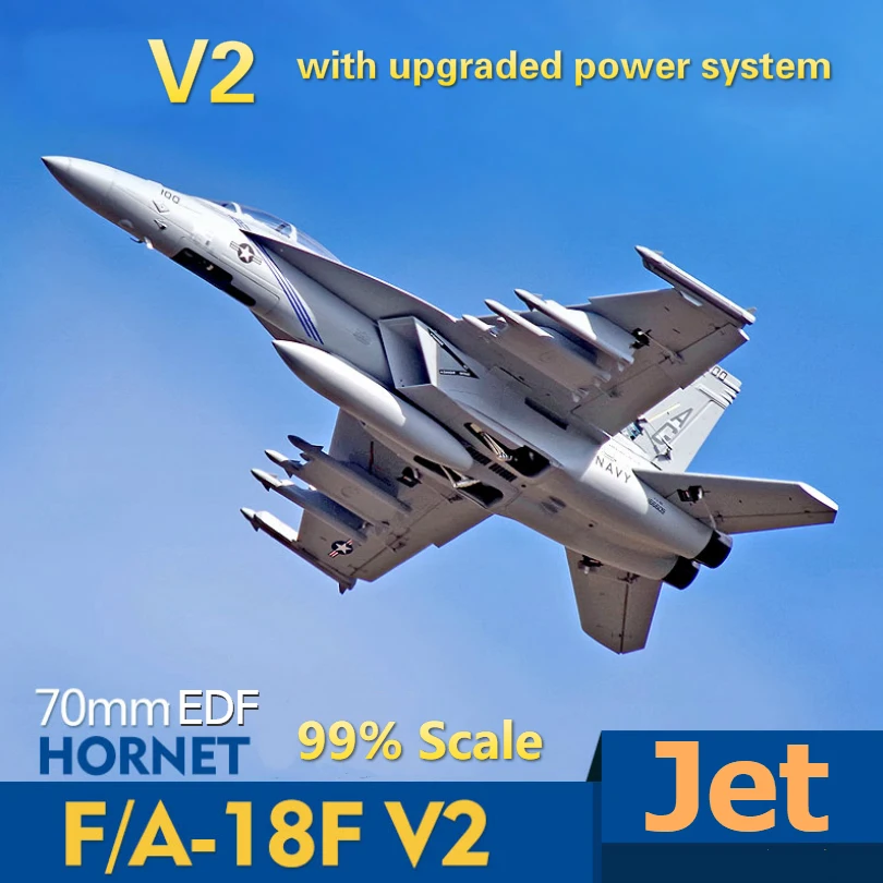 Радиоуправляемый самолет FMS F/A-18F F18 Super Hornet V2 70 мм воздуховод вентилятор EDF струйная шкала модель самолета PNP 6S 6CH с створками