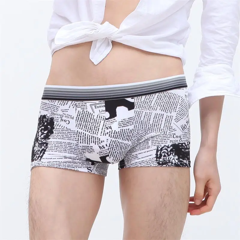 

5 unids/lote gracioso de los hombres ropa interior Sexy Boxer Shorts hombre de dibujos animados lindo impresin de los hombres