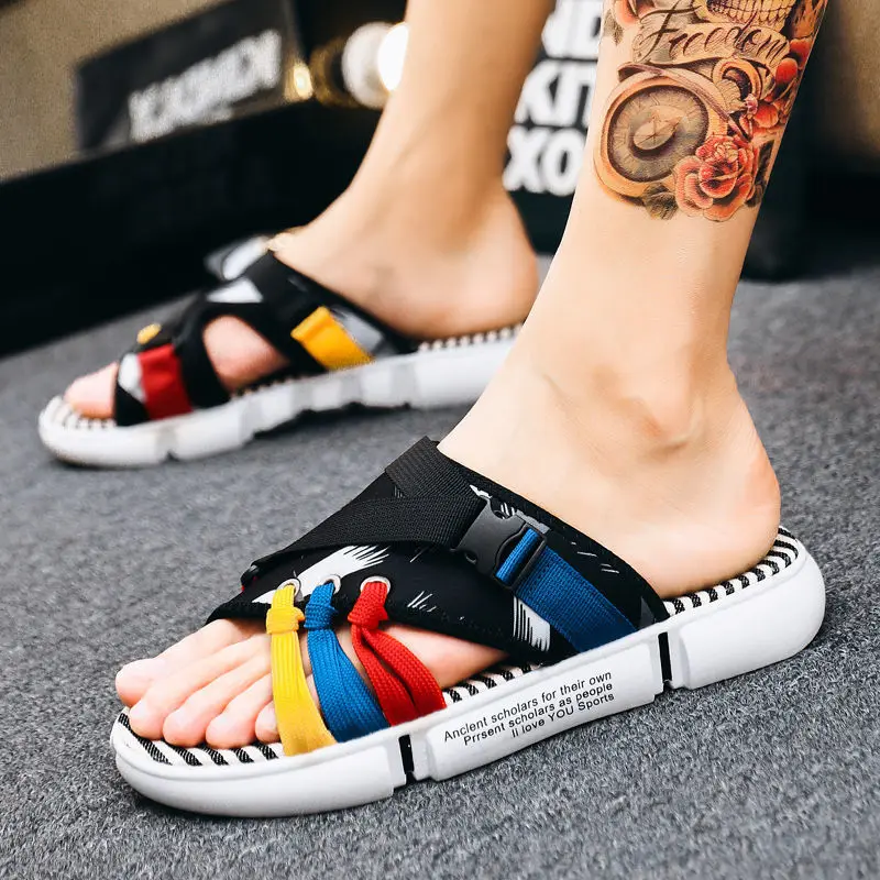 

New Men Sandals Non-slip Summer Flip Flops High Quality Outdoor Beach Slippers Casual Shoes Men's shoes Water Shoes NANLX42