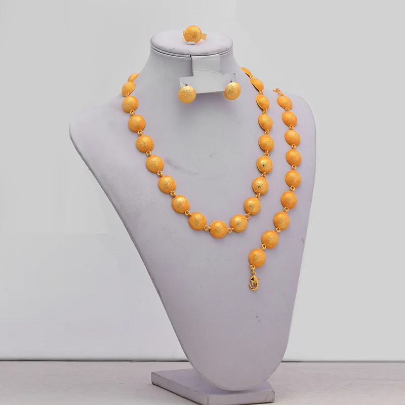 Нигерийское свадебное Свадебное Ожерелье Кольцо Серьги Браслет | Украшения и