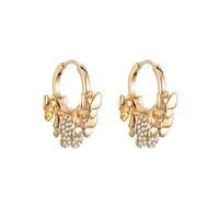 small tassel butterfly earrings 2021 rose gold silver color hoop earrings for women cz zircon wings charm ear jewelry