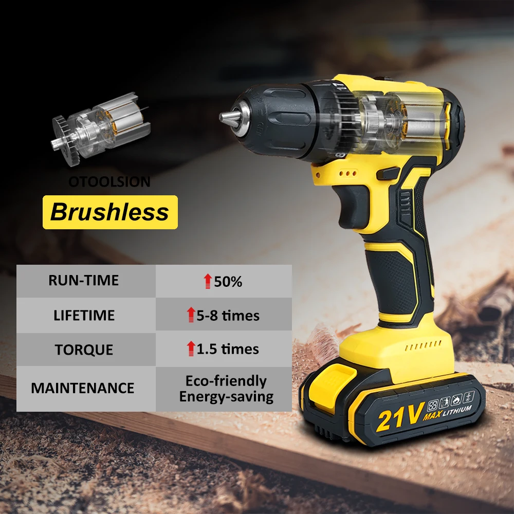 OTOOLSION 21 в бесщеточная электрическая дрель 45 нм электроинструменты