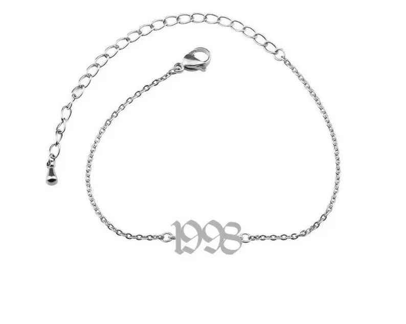 Браслеты на ногу из нержавеющей стали под розовое золото с цифрами 1990 2019|Анклеты|