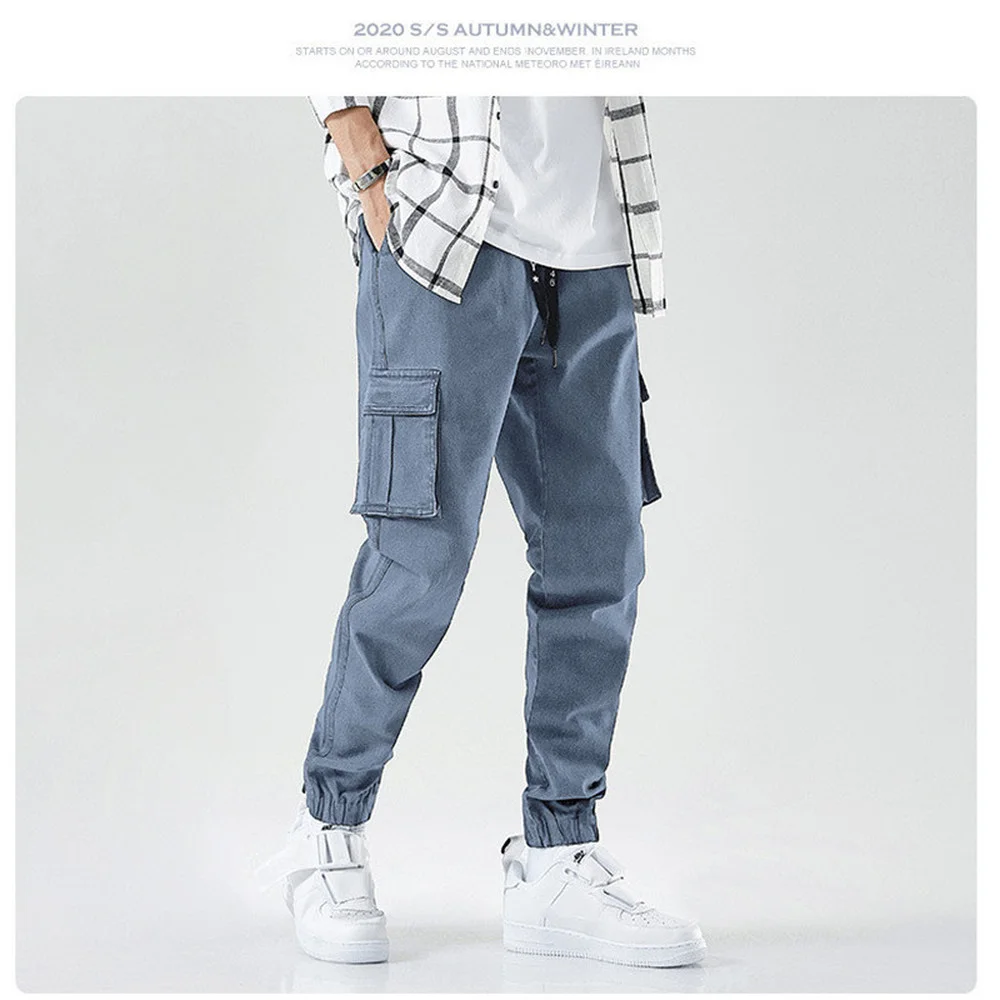 Men's Jeans Plus Fat Plus Size Tooling Pants Spring Autumn Sports Beamed Cargo Harlan Pocket Jeans Casual Long Joggers Trousers