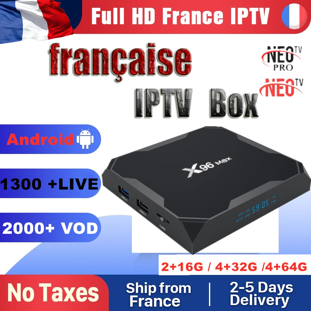 Французский IP ТВ X96 Max IP ТВ коробка Android 8,1 ТВ Smart box 1 год 1200+ NEO ТВ арабский Beigium Марокко smart set top tv Box