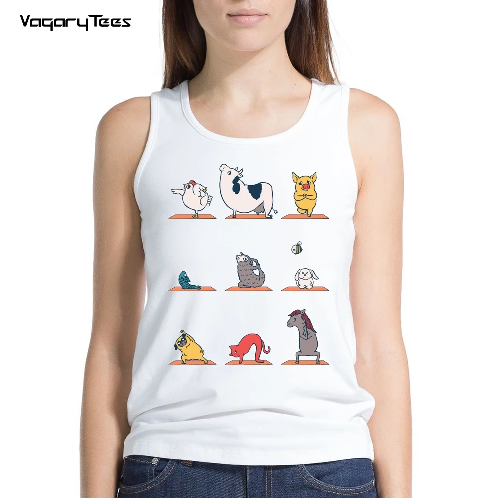 Летняя майка Vegan Animals Упражнение йо га фитнес женский прекрасный жилет Новинка