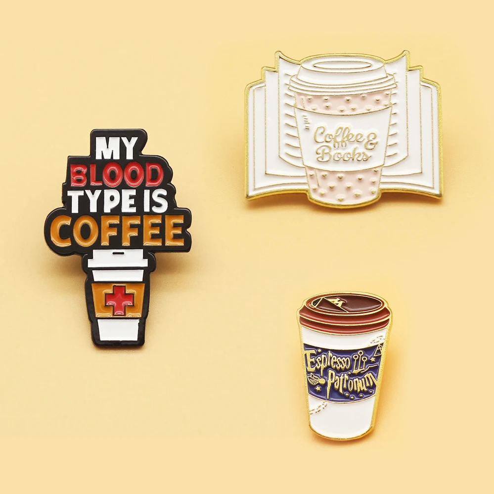 Брошь бариста в стиле ретро с ручкой виде кофемашины значок листьев и цветов для